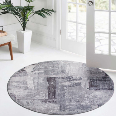 Ковер турецкий круглый 03758A GREY - коллекция ARMINA