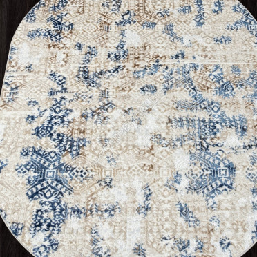 Ковер O1699 - 630 CREAM / BLUE - Овал - коллекция ANTEP