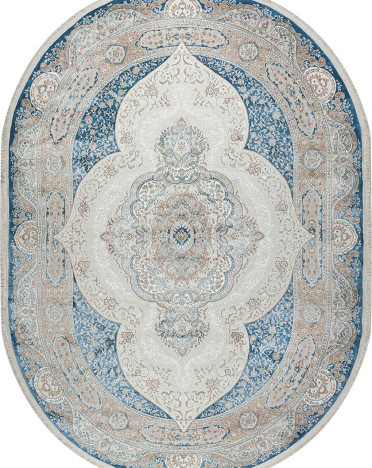 Ковер турецкий 36925A Sanat Viscon (полиэстер хит сет, бежевый, голубой)